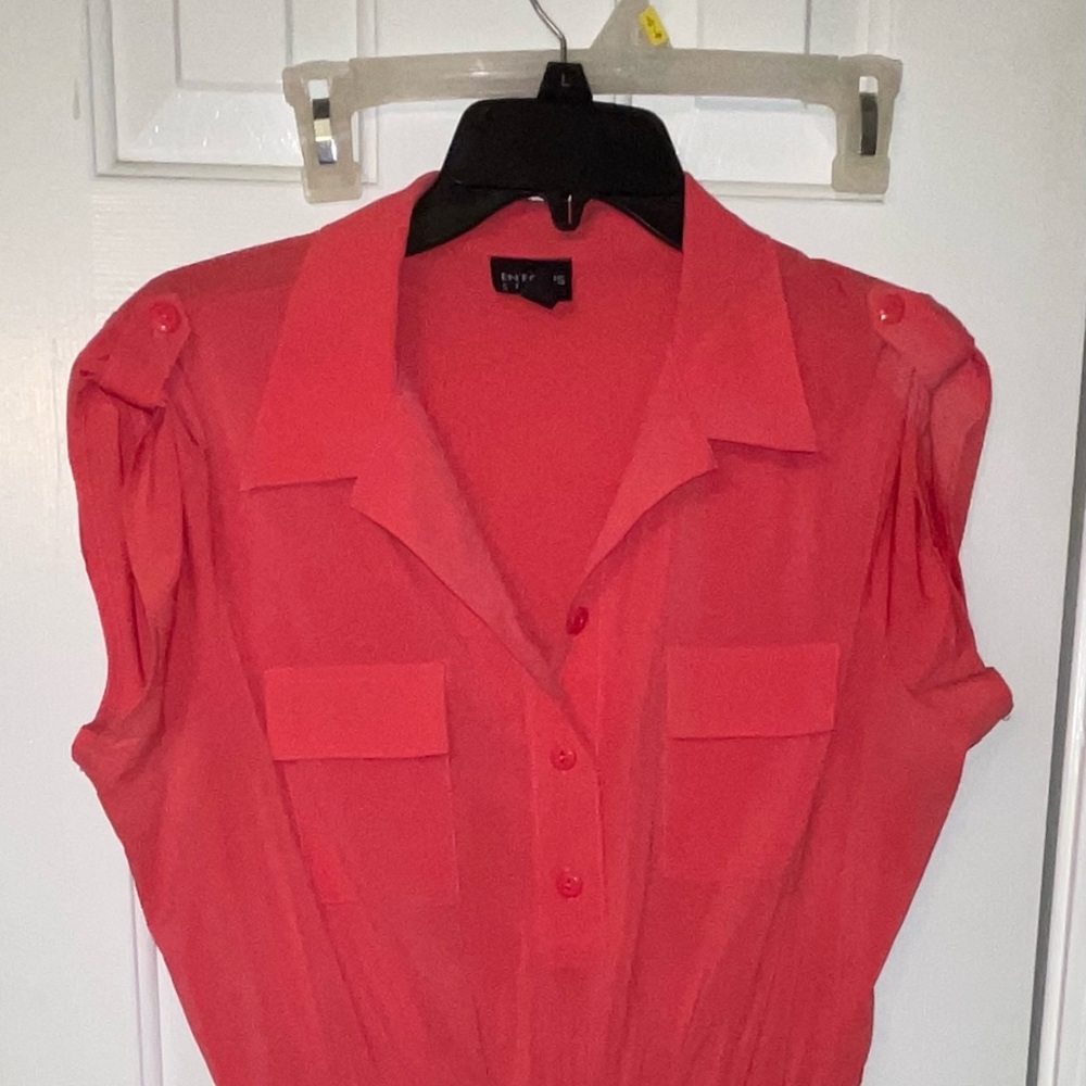 Coral Button Down dress